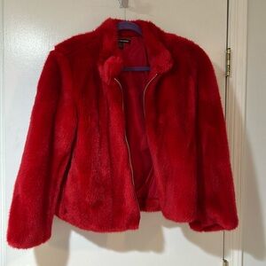Red fur jacket
